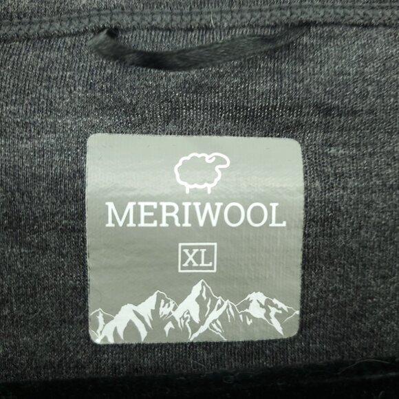 Men's Meriwool 100% Wool Mid-Weight Crew Neck Base Layer Long Sleeve Tee XL Gray - Picture 3 of 16
